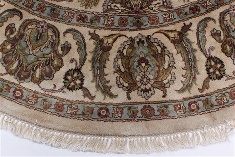 Kashmar Beige Round Hand Knotted 710 X 711 Area Rug 250-26335 Image 4