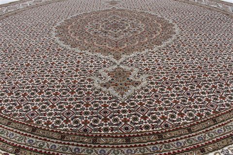 Mahi Beige Round Hand Knotted 83 X 83 Area Rug 250-26339 Image 1