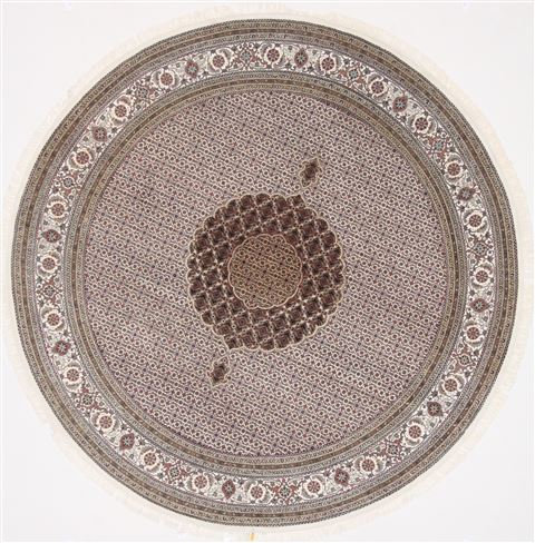 Mahi Beige Round Hand Knotted 83 X 83 Area Rug 250-26339 Image 0