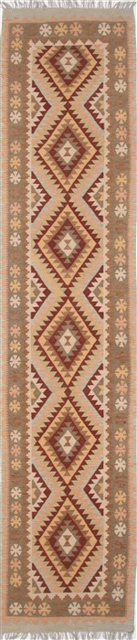 Kilim Brown Runner Flat Woven 29 X 128  Area Rug 250-26340 Image 0