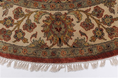 Kashan Beige Round Hand Knotted 81 X 81 Area Rug 250-26341 Image 3