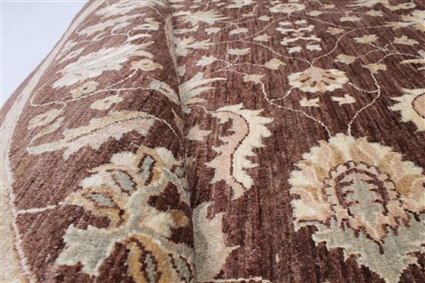 Chobi Brown Round Hand Knotted 82 X 84 Area Rug 250-26342 Image 2