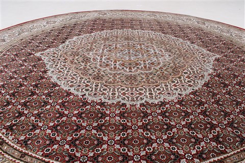 Mahi Brown Round Hand Knotted 611 X 611 Area Rug 250-26343 Image 2