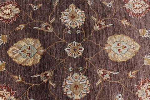 Chobi Brown Round Hand Knotted 80 X 81 Area Rug 250-26345 Image 4