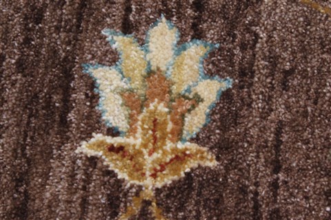 Chobi Brown Round Hand Knotted 80 X 81 Area Rug 250-26345 Image 6
