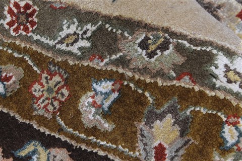 Tabriz Beige Round Hand Knotted 79 X 79 Area Rug 250-26347 Image 1