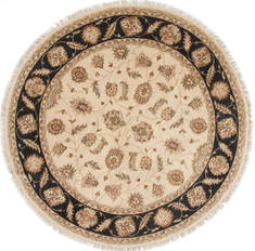 Pakistani Pishavar Beige Round 7 to 8 ft Wool Carpet 26350