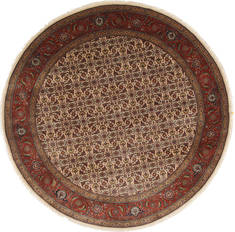 Herati Beige Round Hand Knotted 8'0" X 8'0"  Area Rug 250-26351