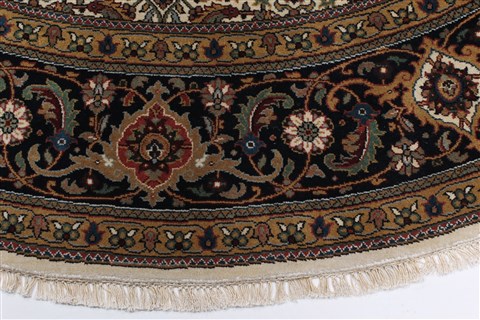 Herati Beige Round Hand Knotted 80 X 80 Area Rug 250-26353 Image 3