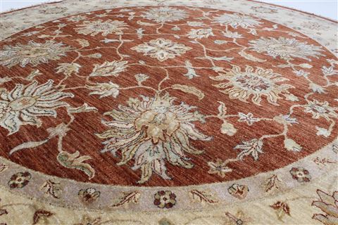 Chobi Brown Round Hand Knotted 711 X 80 Area Rug 250-26360 Image 3