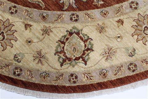 Chobi Brown Round Hand Knotted 711 X 80 Area Rug 250-26360 Image 4