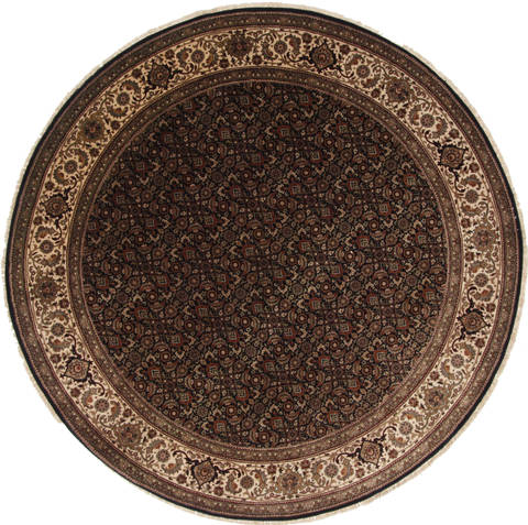 Herati Beige Round Hand Knotted 80 X 80  Area Rug 250-26362 Image 0