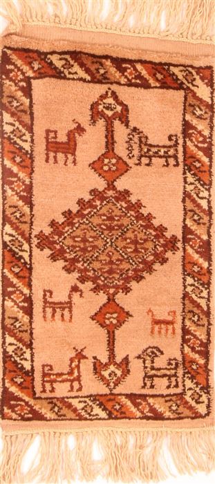 Gabbeh Beige Hand Knotted 10 X 18 Area Rug 253-26365 Image 0