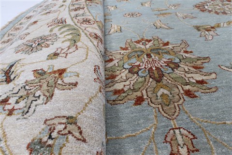 Chobi Blue Round Hand Knotted 82 X 82 Area Rug 250-26366 Image 2
