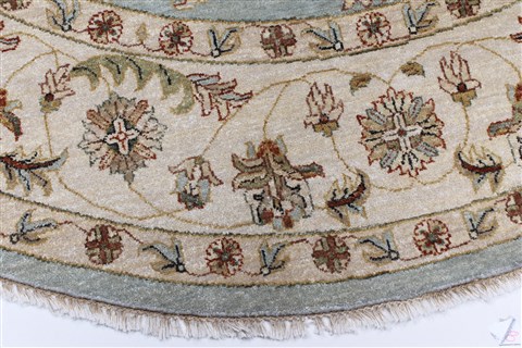Chobi Blue Round Hand Knotted 82 X 82 Area Rug 250-26366 Image 5