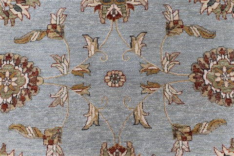 Chobi Blue Round Hand Knotted 82 X 82 Area Rug 250-26366 Image 6