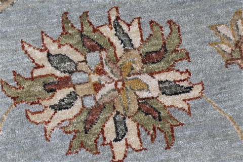 Chobi Blue Round Hand Knotted 82 X 82 Area Rug 250-26366 Image 9