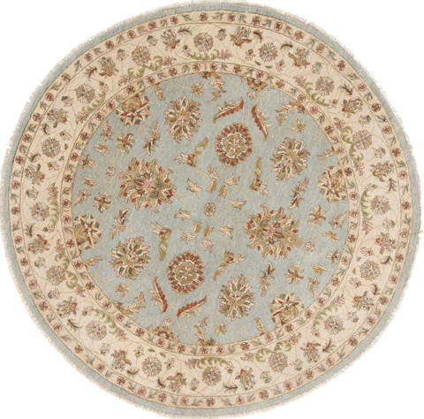 Chobi Blue Round Hand Knotted 82 X 82 Area Rug 250-26366 Image 0