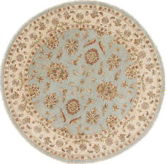 Pakistani Chobi Blue Round 7 to 8 ft Wool Carpet 26366