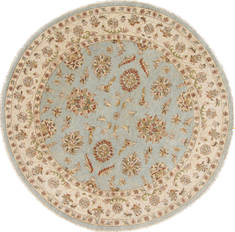 Chobi Blue Round Hand Knotted 8'2" X 8'2"  Area Rug 250-26366