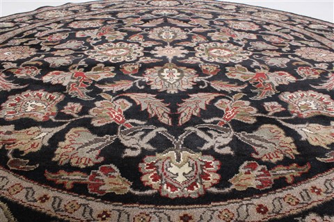 Agra Beige Round Hand Knotted 78 X 79 Area Rug 250-26371 Image 1
