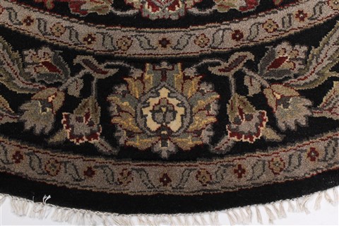 Agra Beige Round Hand Knotted 78 X 79 Area Rug 250-26371 Image 2