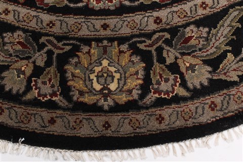 Agra Beige Round Hand Knotted 78 X 79 Area Rug 250-26371 Image 3