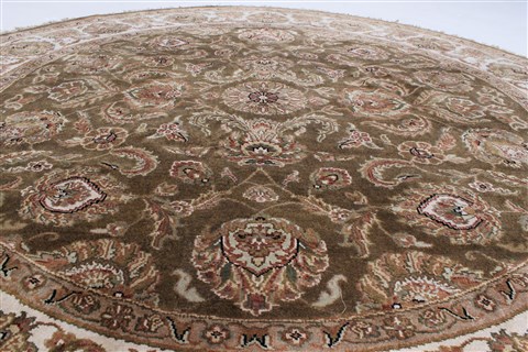 Kashan Beige Round Hand Knotted 80 X 80 Area Rug 250-26375 Image 3