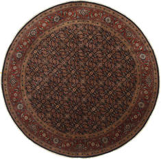 Herati Beige Round Hand Knotted 7'9" X 7'9"  Area Rug 250-26377