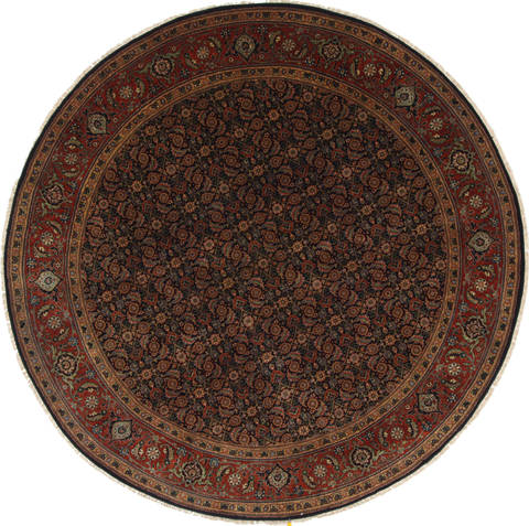 Herati Beige Round Hand Knotted 710 X 710 Area Rug 250-26379 Image 0