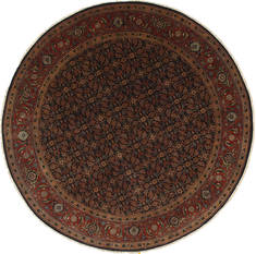 Herati Beige Round Hand Knotted 7'10" X 7'10"  Area Rug 250-26379