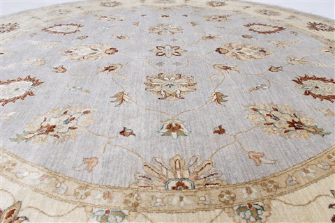 Ziegler Beige Round Hand Knotted 80 X 80 Area Rug 250-26381 Image 3