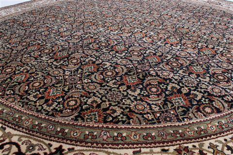 Herati Beige Round Hand Knotted 81 X 81 Area Rug 250-26384 Image 1
