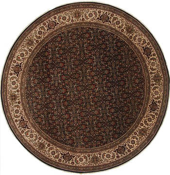 Herati Beige Round Hand Knotted 8'1" X 8'1"  Area Rug 250-26384