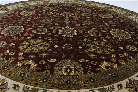 Kashan Beige Round Hand Knotted 78 X 78 Area Rug 250-26385 Image 1