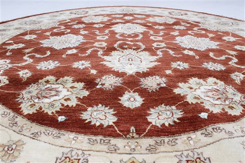Chobi Brown Round Hand Knotted 711 X 711 Area Rug 250-26386 Image 4