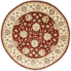 Chobi Brown Round Hand Knotted 7'11" X 7'11"  Area Rug 250-26386