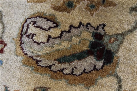 Kashan Beige Round Hand Knotted 83 X 84 Area Rug 250-26387 Image 1