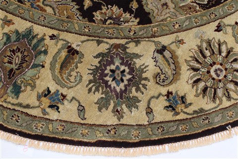 Kashan Beige Round Hand Knotted 83 X 84 Area Rug 250-26387 Image 5