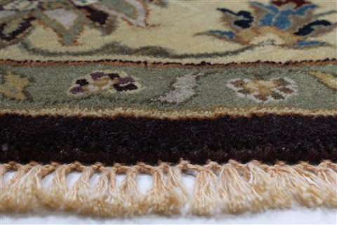 Kashan Beige Round Hand Knotted 83 X 84 Area Rug 250-26387 Image 7