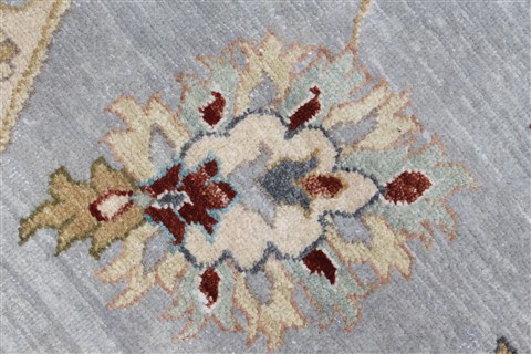 Chobi Blue Round Hand Knotted 80 X 80 Area Rug 250-26388 Image 8