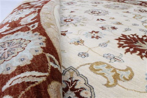 Chobi Beige Round Hand Knotted 711 X 80 Area Rug 250-26389 Image 9