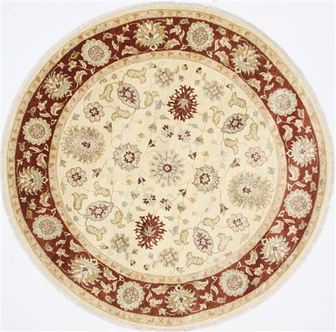 Chobi Beige Round Hand Knotted 711 X 80 Area Rug 250-26389 Image 0