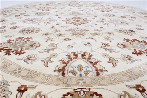 Chobi Beige Round Hand Knotted 710 X 710 Area Rug 250-26390 Image 3