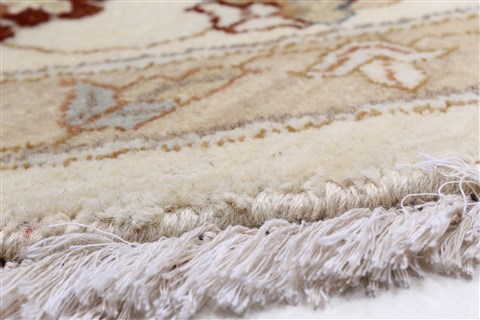 Chobi Beige Round Hand Knotted 710 X 710 Area Rug 250-26390 Image 6