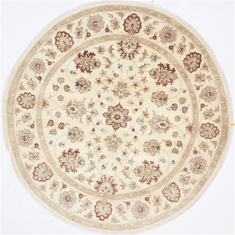 Chobi Beige Round Hand Knotted 710 X 710 Area Rug 250-26390 Image 0