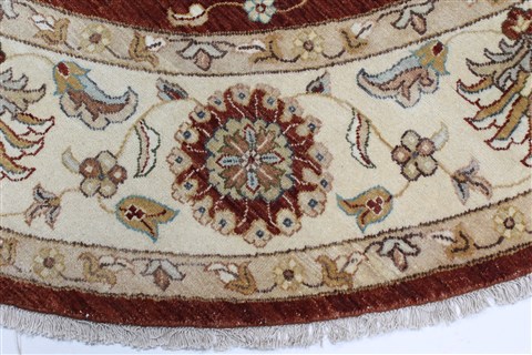 Chobi Brown Round Hand Knotted 711 X 80 Area Rug 250-26394 Image 4