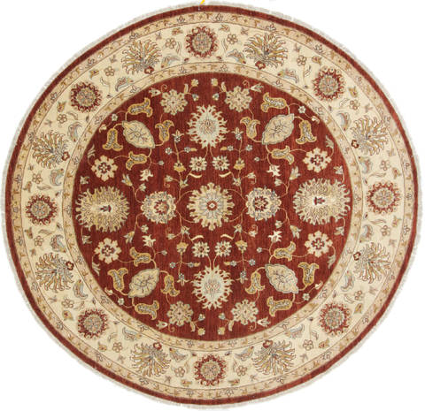 Chobi Brown Round Hand Knotted 711 X 80 Area Rug 250-26394 Image 0