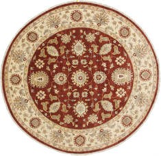 Chobi Brown Round Hand Knotted 7'11" X 8'0"  Area Rug 250-26394