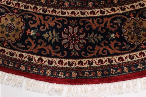 Kashan Blue Round Hand Knotted 80 X 80 Area Rug 250-26395 Image 5